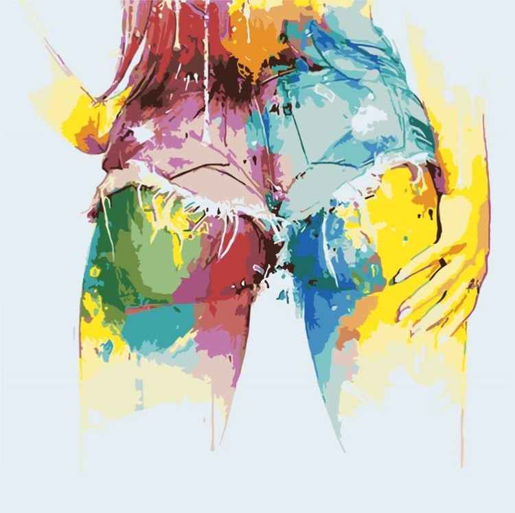 Картина по номерам «Девушка в шортах»