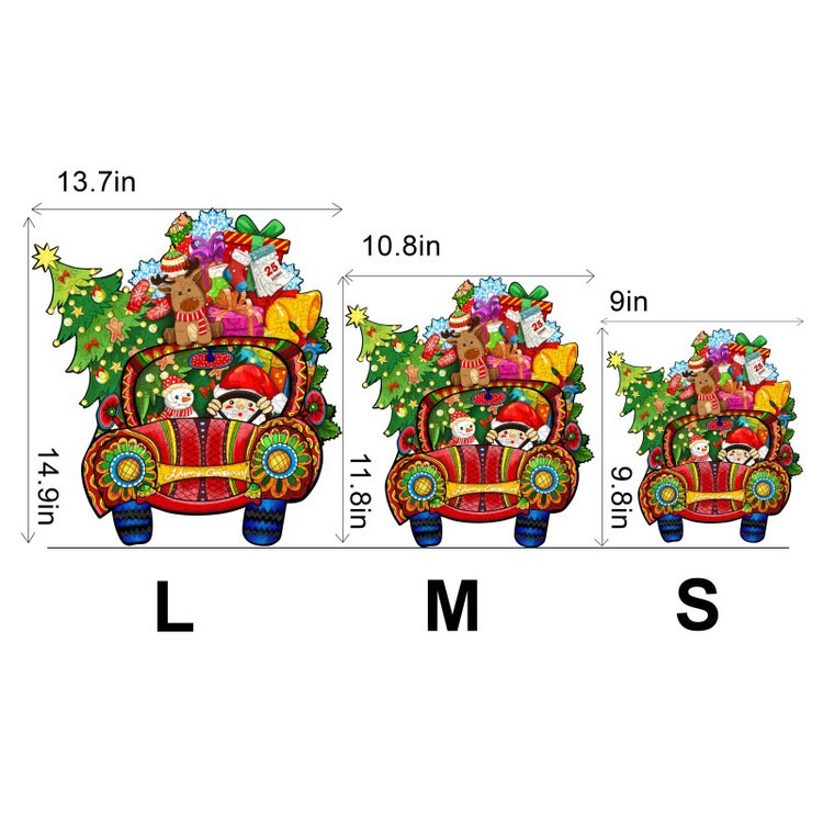 Деревянные пазлы «Новогодняя Машина M», Woodbests — картинка 3