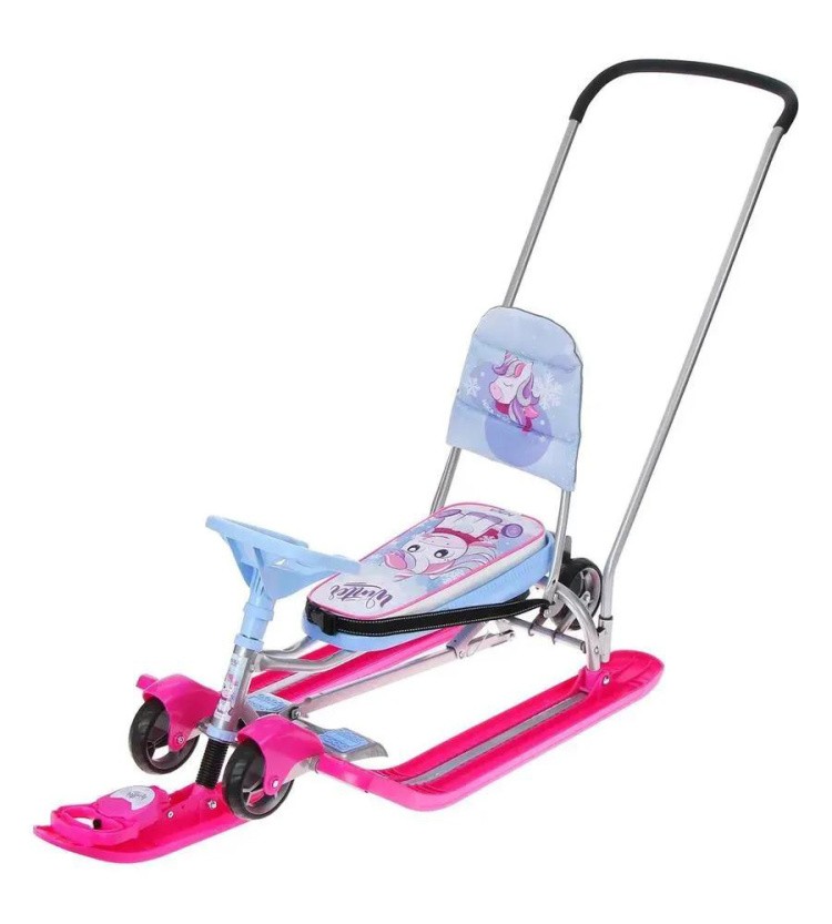 Снегокат детский со спинкой Тимка спорт 6 с Единорогом — картинка 4
