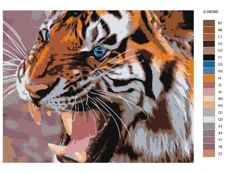 Картина по номерам «Тигриный оскал» — картинка 2