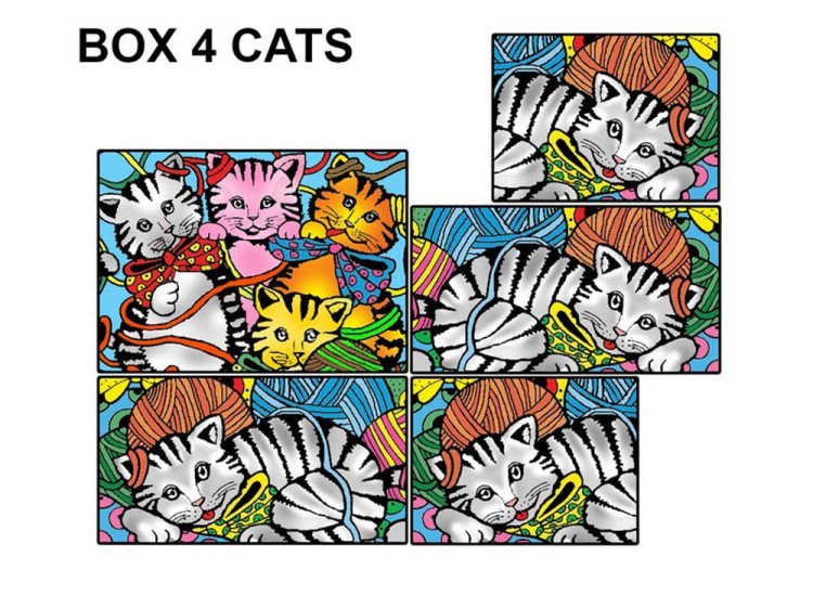 Коробка-раскраска «Котята» + 10 маркеров — картинка 4