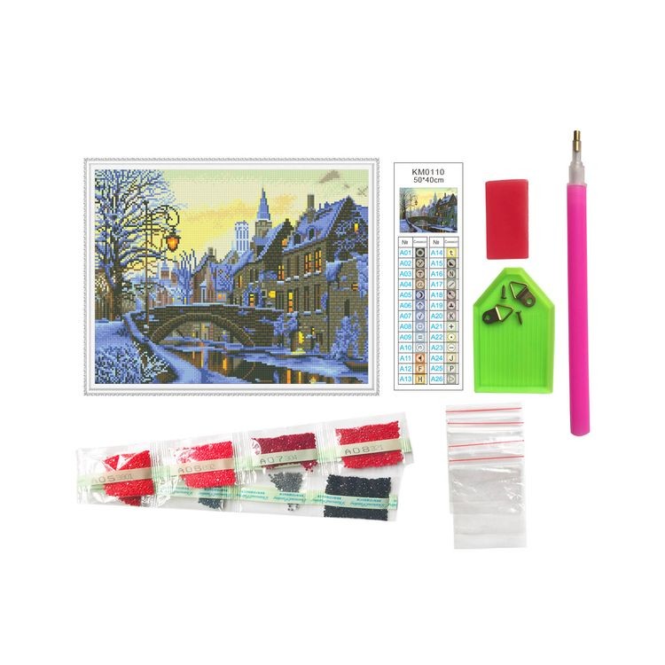 Алмазная вышивка «Зимний вечер» — картинка 2