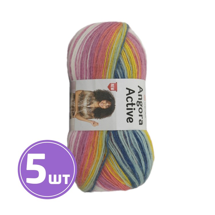 Пряжа YarnArt Angora Active New (Ангора актив нью) (858), мультиколор, 5 шт. по 100 г