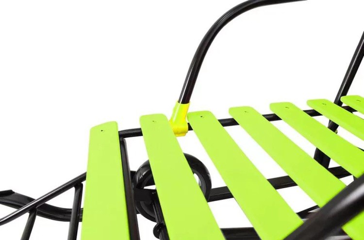 Санки детские Snow Black Auto лимонные рейки с колесами — картинка 19