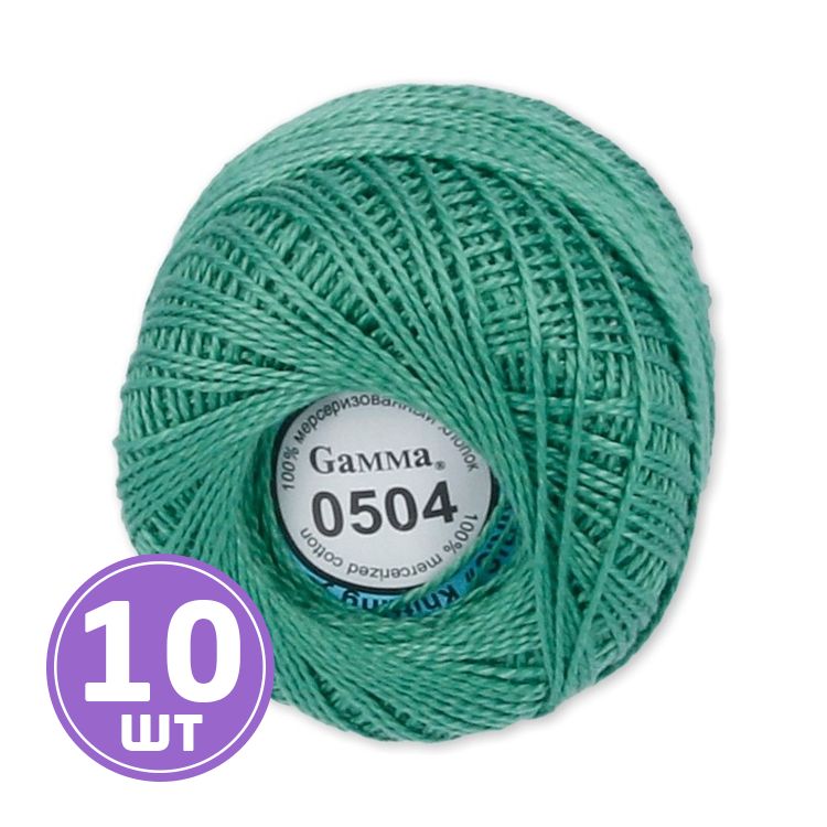 Пряжа Gamma Ирис (0504), зеленый, 10 шт. по 10 г