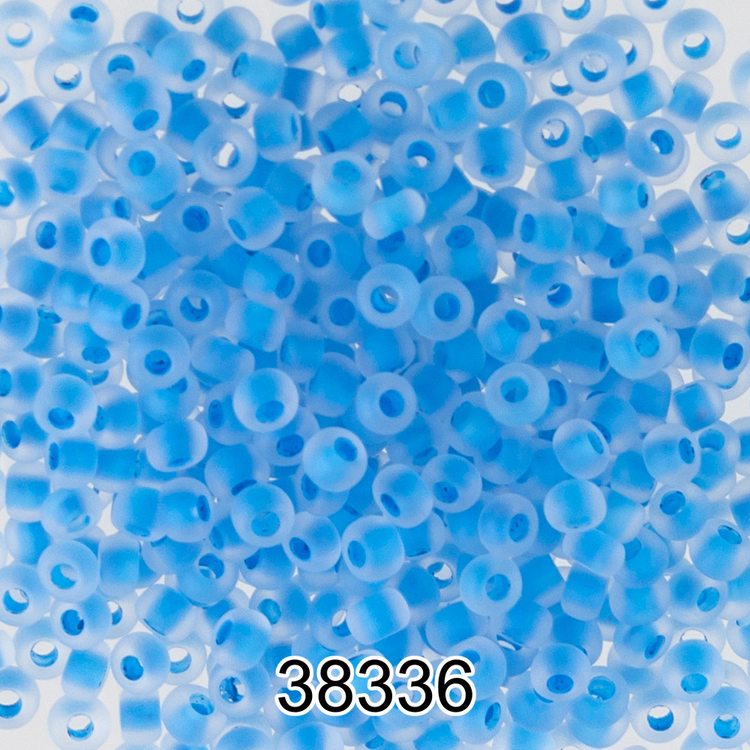 Бисер Чехия круглый 5 10/0, 2,3 мм, 500 г, цвет: 38336 голубой матовый