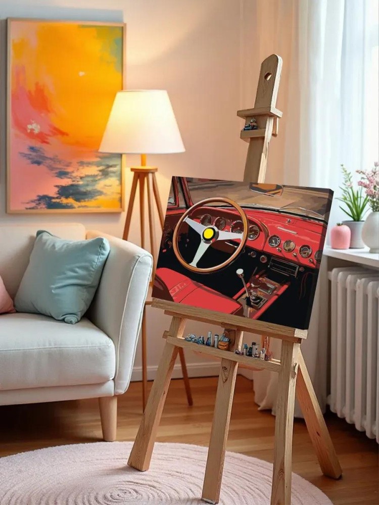 Картина по номерам «Машины: Салон ретро автомобиля» — картинка 9