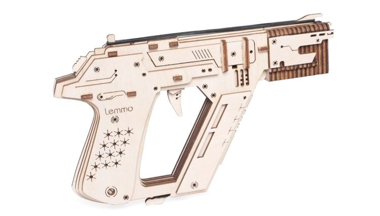 Деревянный конструктор Lemmo «Пистолет резинкострел Бластер» — картинка 2