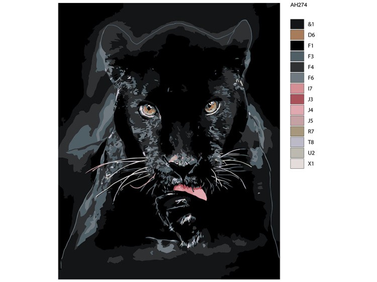Картина по номерам «Черная пантера» — картинка 2
