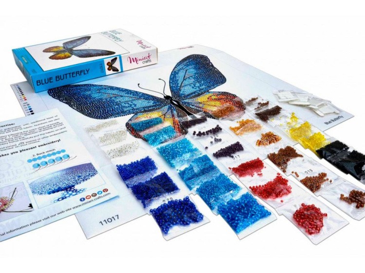 Набор вышивки бисером «Голубая бабочка» — картинка 3
