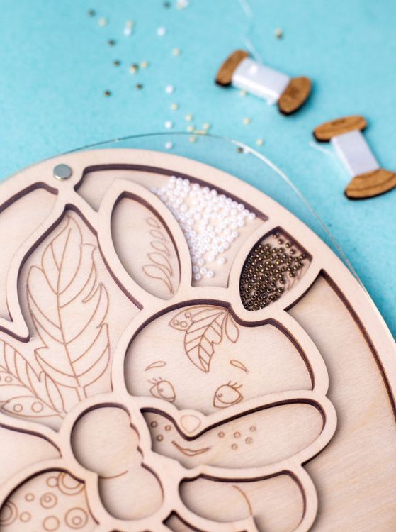 Органайзер для бисера с крышкой «Овал. Зайка» — картинка 4