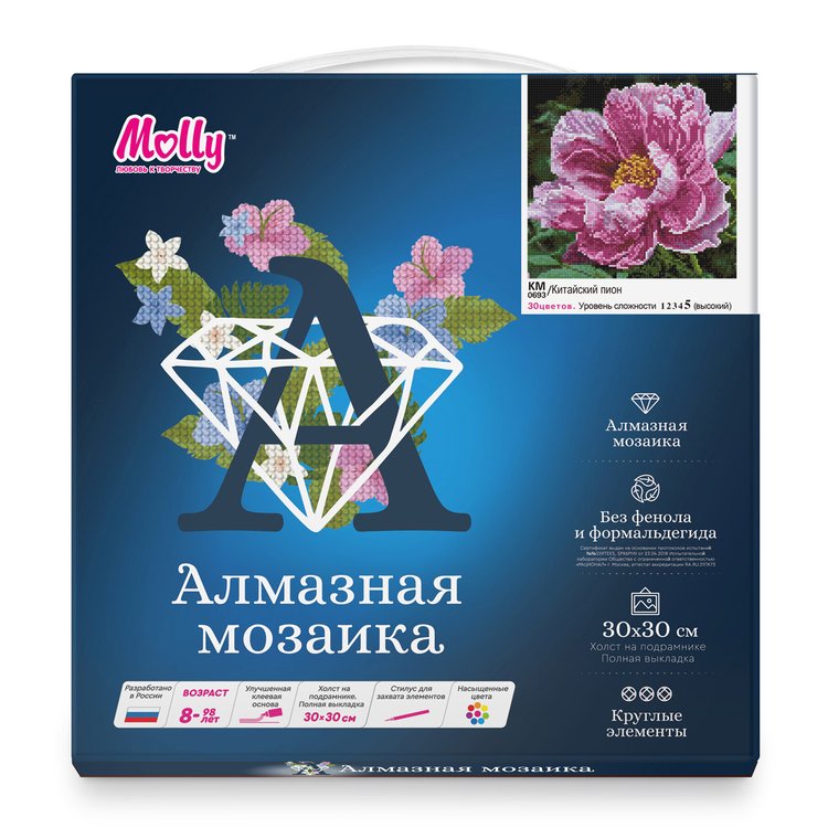 Алмазная вышивка «Китайский пион» — картинка 2