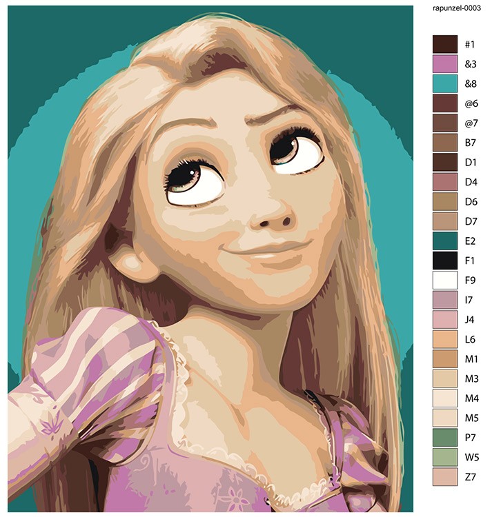 Картина по номерам «Герои Дисней: Рапунцель, мультики 40x50» — картинка 2