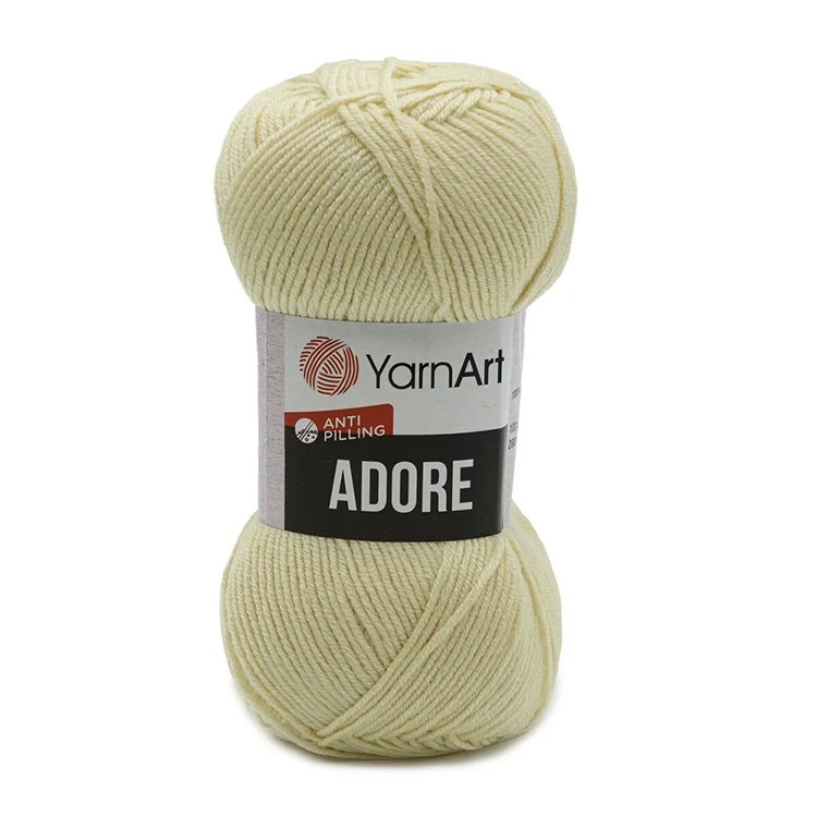 Пряжа YarnArt Adore (331), жемчужный, 5 шт. по 100 г — картинка 2