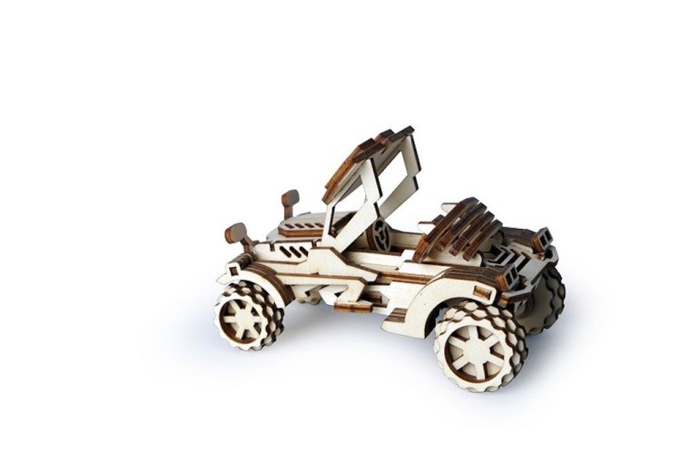 Конструктор из дерева Lemmo автомобиль Скорпион, 74 детали — картинка 3
