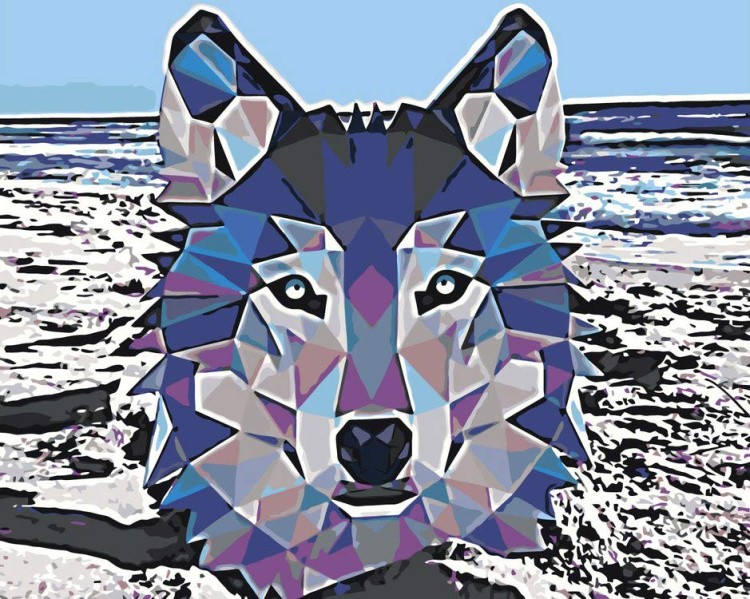 Картина по номерам «Фигурный волк»
