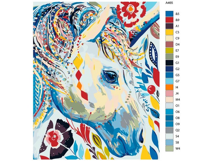 Картина по номерам «Красочный единорог» — картинка 2