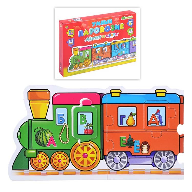 Игра-пазл «Умный паровозик. Азбука и цвета» — картинка 3