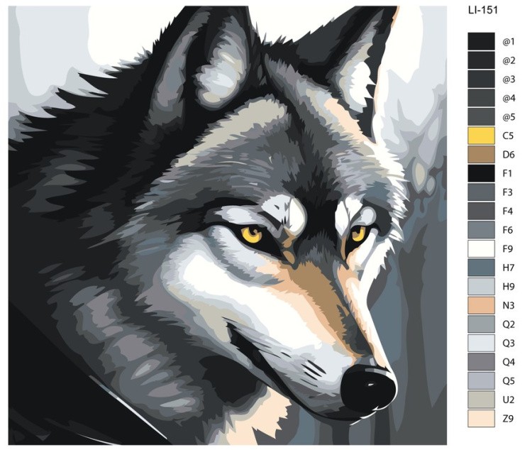 Картина по номерам «Хитрый волк» — картинка 2