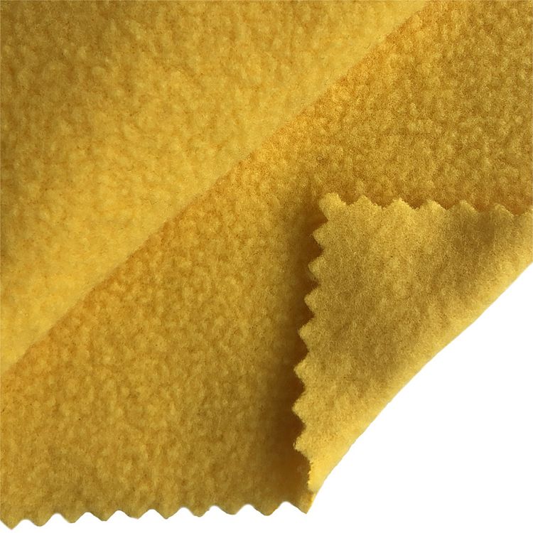 Ткань флис 2-х сторонний, 10 м, ширина 150 см, 190 г/м², цвет: S001 желтый, TBY