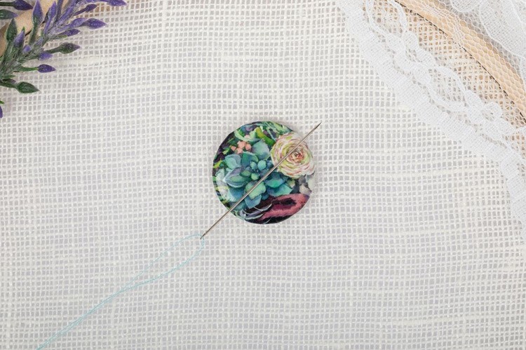 Игольница-магнит «Суккулент и роза» — картинка 2