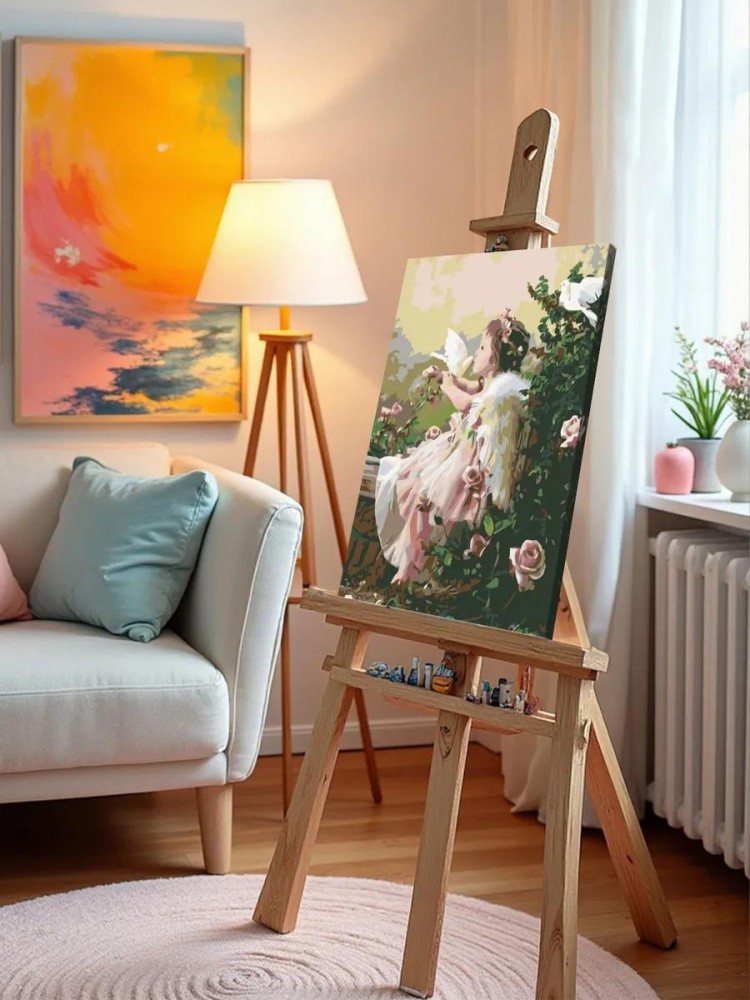 Картина по номерам «Aнгeл с голубями» — картинка 9