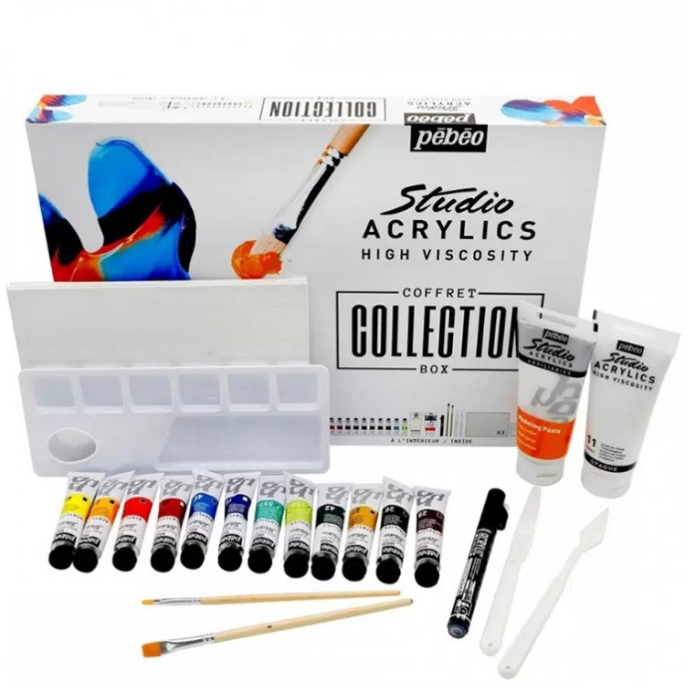 Краски Pebeo акриловые 12 цветов набор Studio Acrylics 20 мл