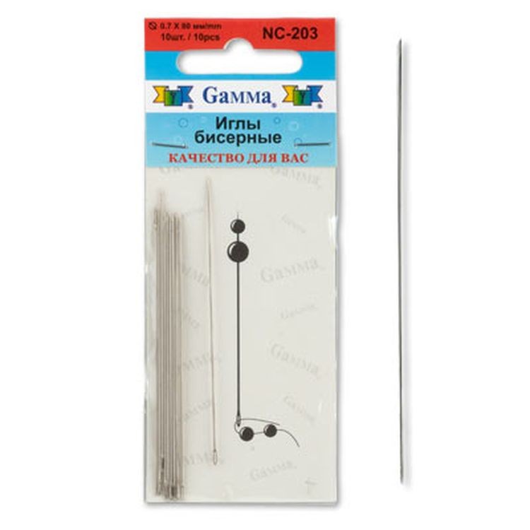Иглы бисерные, сталь, d 0.7 мм, 10 шт., Gamma — картинка 2