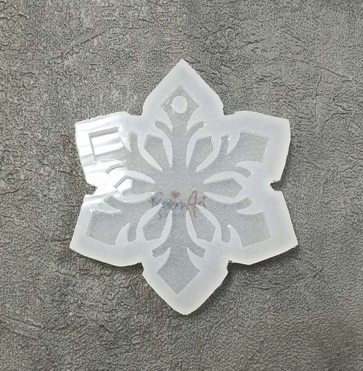 Молд силиконовый Елочная игрушка Снежинка №1, ResinArt — картинка 3