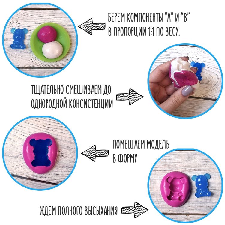 Паста для создания силиконовых форм «Mold it!», 500 г — картинка 2