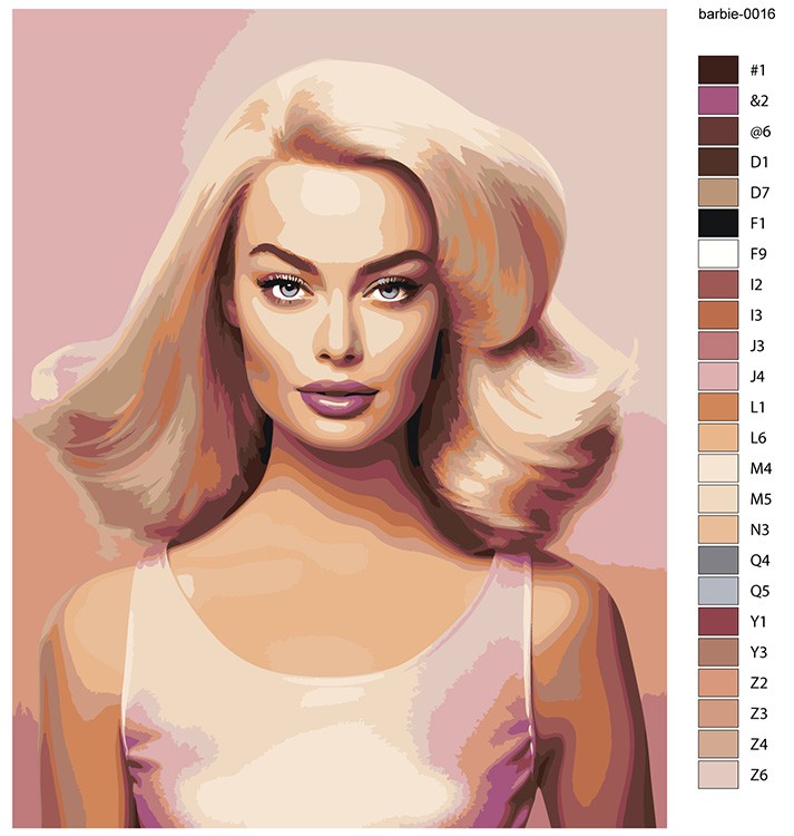 Картина по номерам «Барби: Марго Робби портрет» — картинка 2