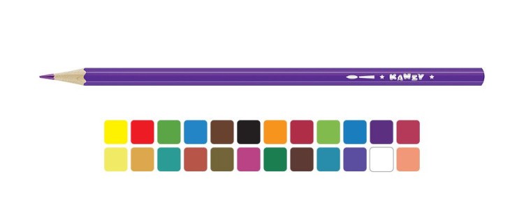 Набор акварельных карандашей KANZY «Веселая панда», 24 цвета