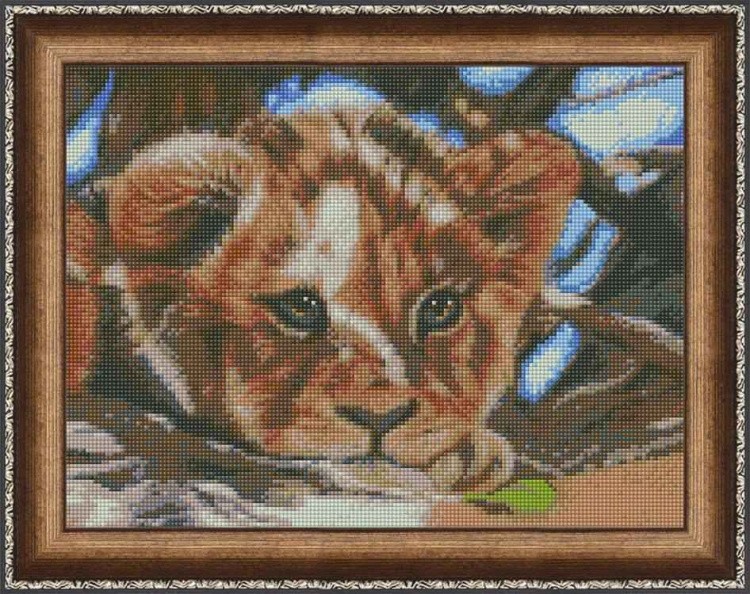Алмазная вышивка «Львенок» — картинка 2