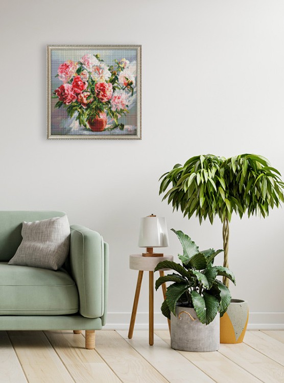 Алмазная вышивка «Пионы» — картинка 9