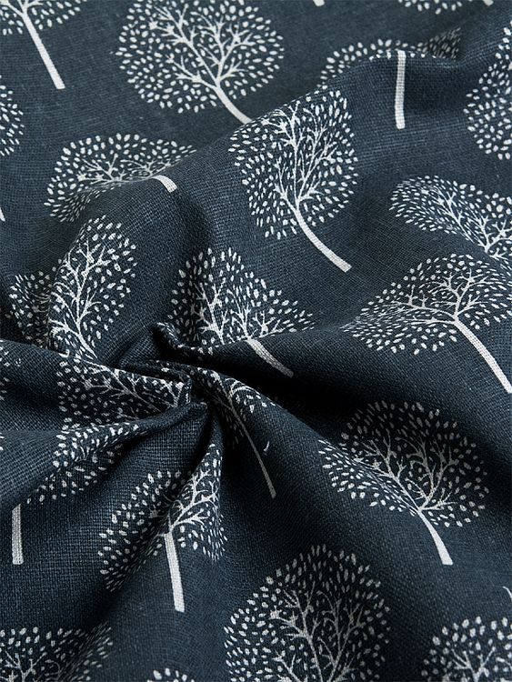 Ткань Лен, 140 г/м², 5 м x 150 см, цвет: серый, темно-синий, растительный принт, TBY — картинка 2