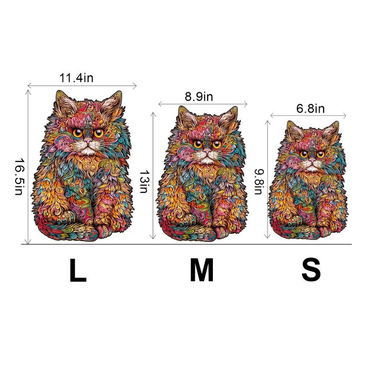 Деревянные пазлы «Пестрая киска M», Woodbests — картинка 3