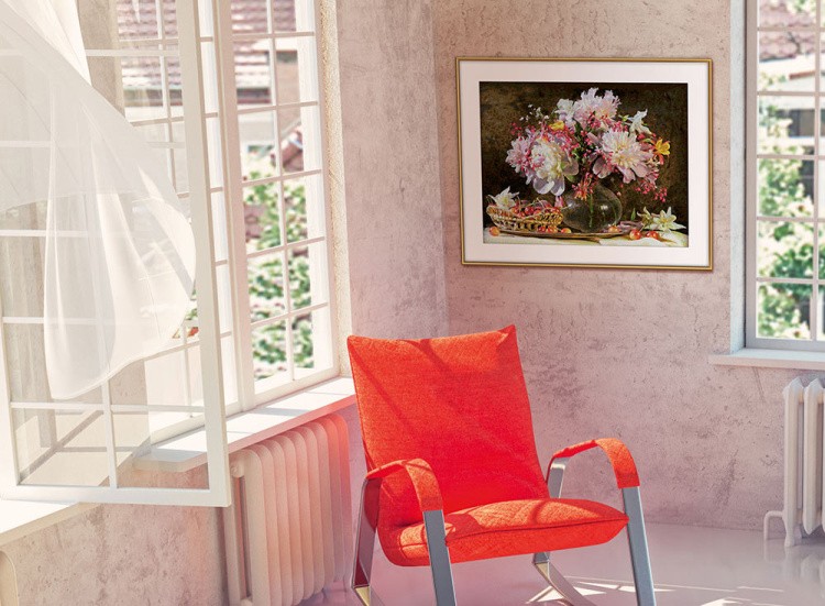 Картина по номерам «Букет цветов с вишнями» — картинка 4