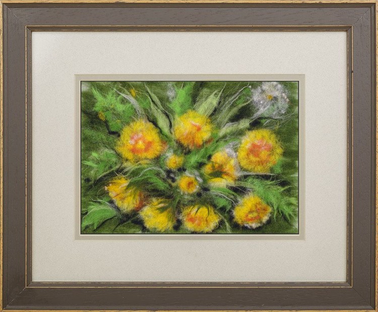 Картина шерстью «Лучистые одуванчики» — картинка 2