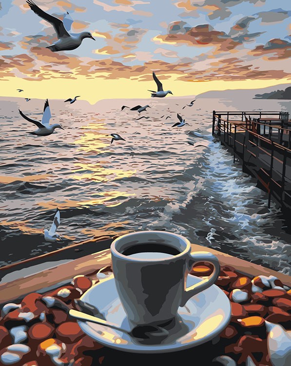 Картина по номерам «Море: Кофе на уютном берегу 2»
