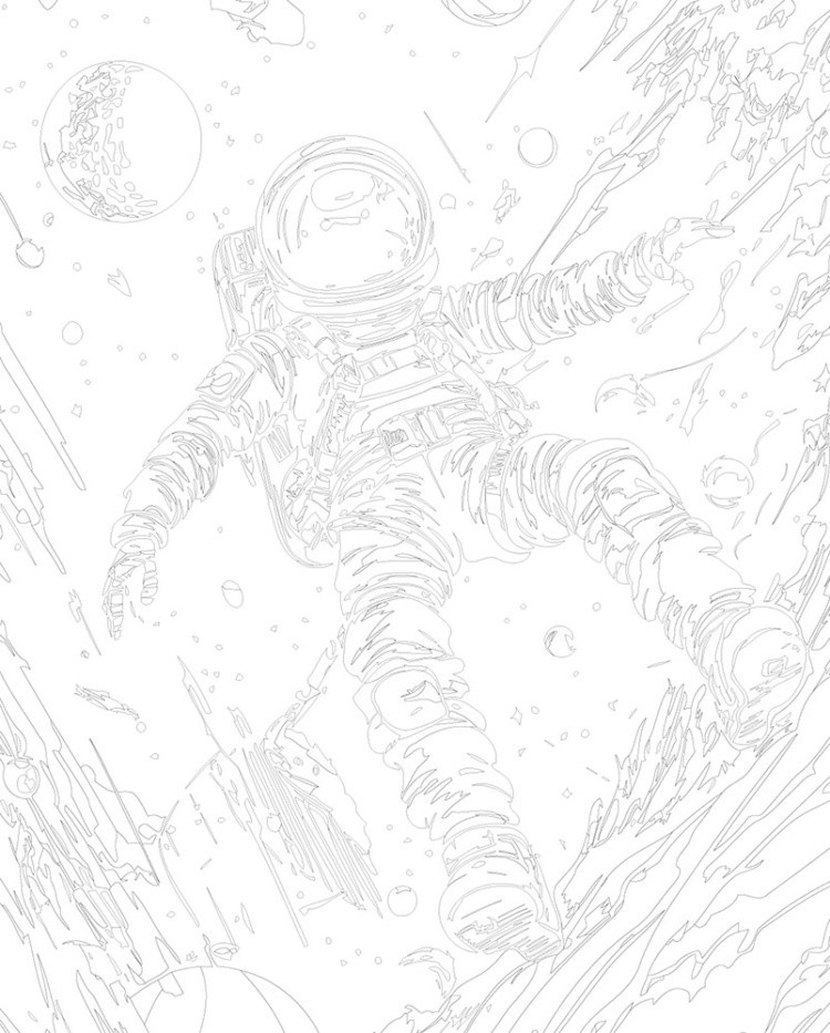 Картина по номерам «Космос: космонавт в открытом космосе арт» — картинка 3