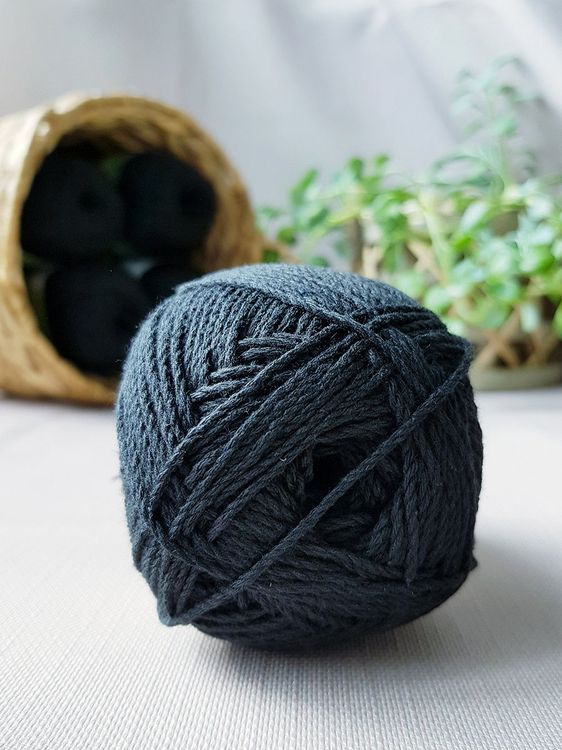 Пряжа Камтекс Мягкий хлопок (003), черный, 5 шт. по 100 г — картинка 4