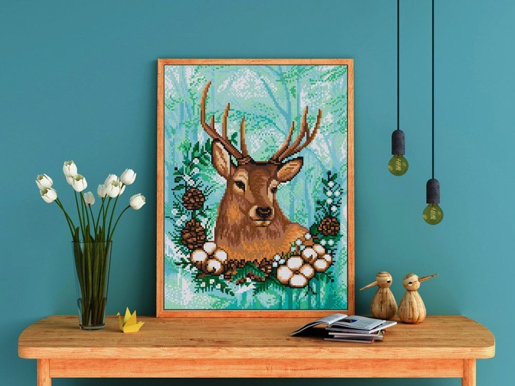 Алмазная вышивка «Праздничный олень» — картинка 3