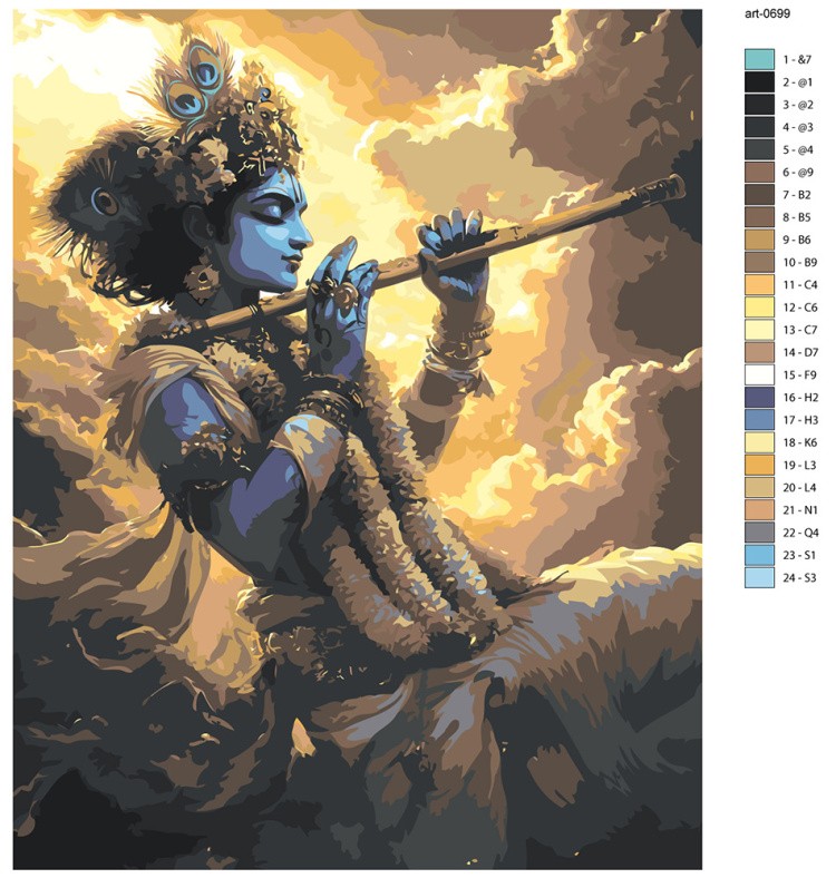 Картина по номерам Чакры йога индуизм бог Кришна — картинка 2