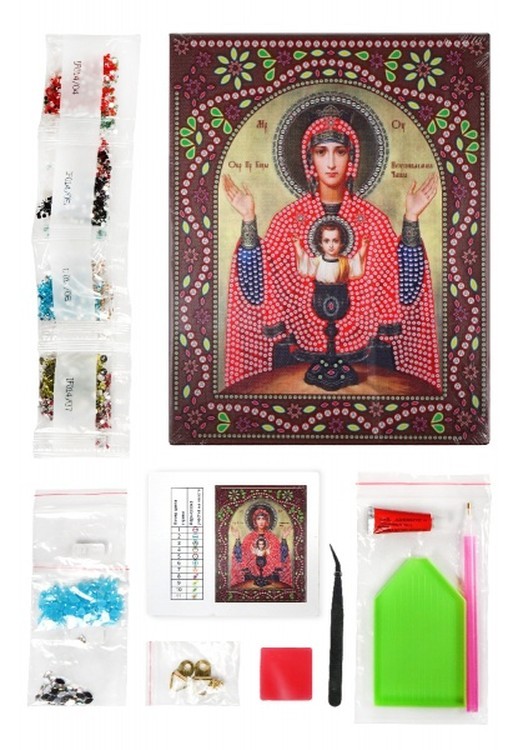 Алмазная вышивка 5D «Образ Пресвятой Богородицы Неупиваемая Чаша» — картинка 2