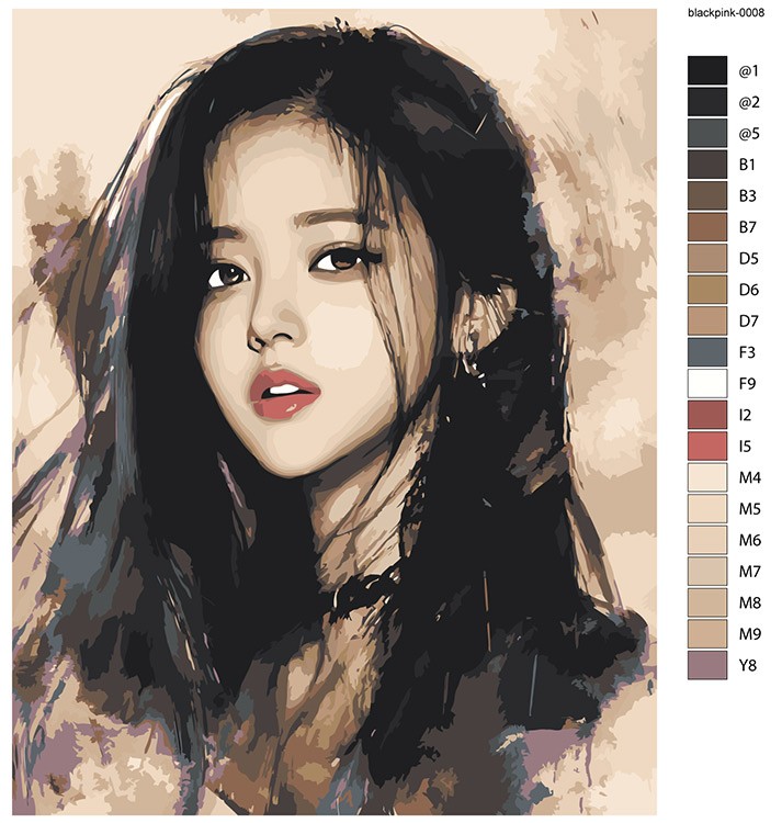 Картина по номерам «K-POP кпоп BlackPink: Ким Джису арт» — картинка 2