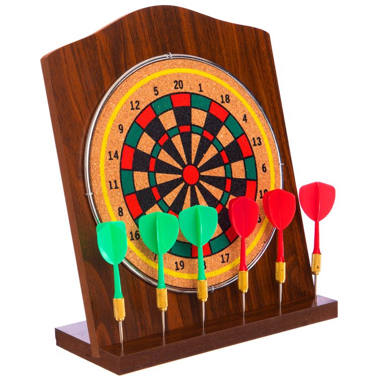 Дартс настольный компактный Baili (мишень из пробкового дерева, 6 дротиков) — картинка 4