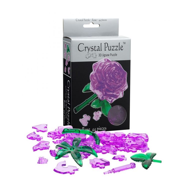 3D Головоломки Crystal Puzzle Роза пурпурная — картинка 2