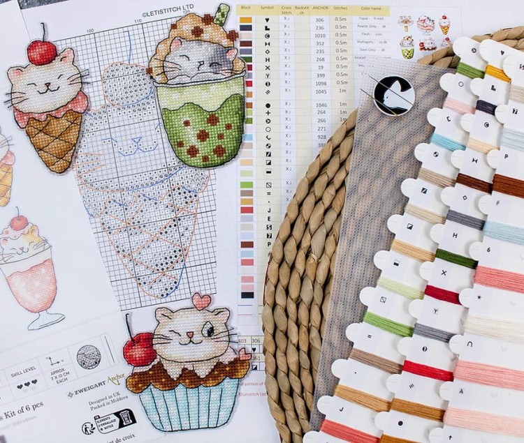 Набор для вышивания «Summer Kitties Kit (Летние котята 6 фигурок)» — картинка 5