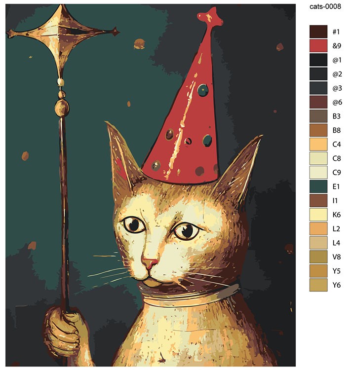 Картина по номерам «Средневековый кот» — картинка 2