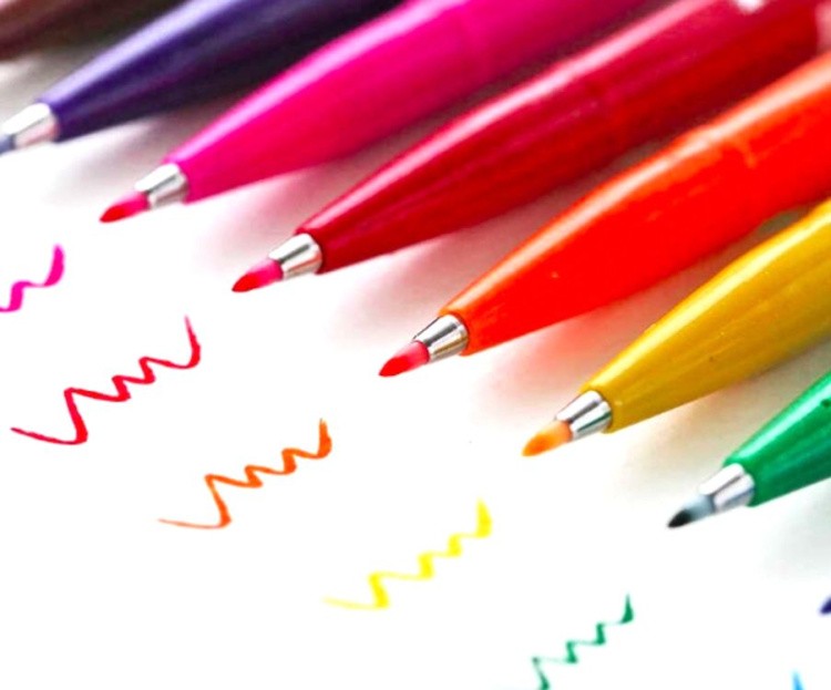 Фломастер-кисть Brush Sign Pen, 2 мм, цвет: голубой, Pentel — картинка 6